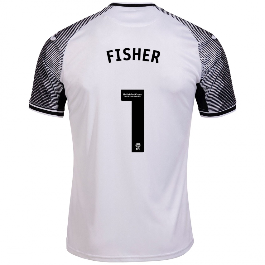 Kvinder Andy Fisher #1 Hvid Hjemmebane Spillertrøjer 2023/24 Trøje T-Shirt