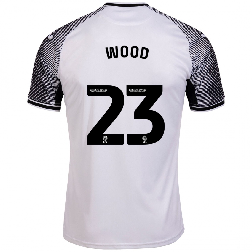 Kvinder Nathan Wood #23 Hvid Hjemmebane Spillertrøjer 2023/24 Trøje T-Shirt