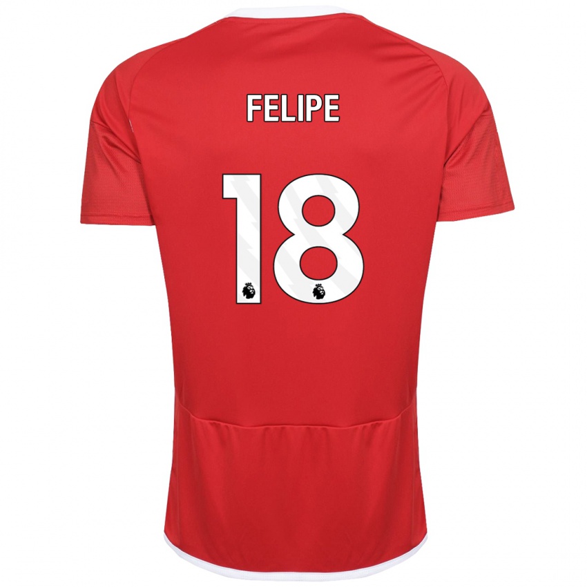 Kvinder Felipe #18 Rød Hjemmebane Spillertrøjer 2023/24 Trøje T-Shirt