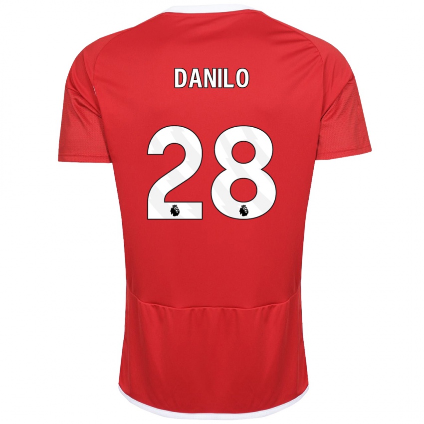 Kvinder Danilo #28 Rød Hjemmebane Spillertrøjer 2023/24 Trøje T-Shirt