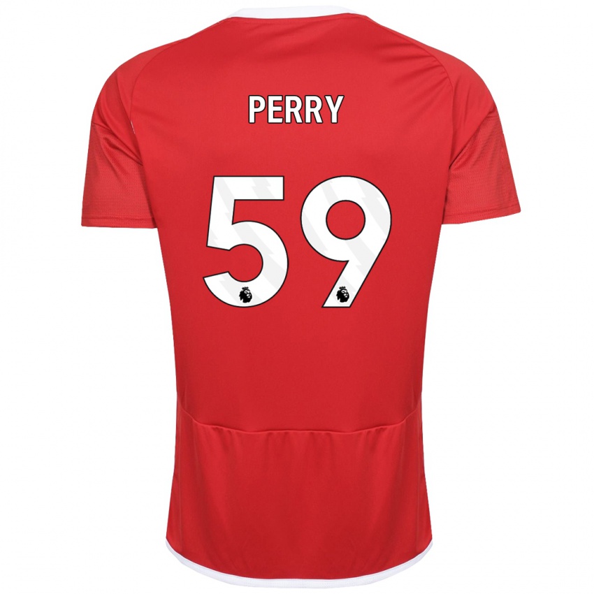 Kvinder Ben Perry #59 Rød Hjemmebane Spillertrøjer 2023/24 Trøje T-Shirt