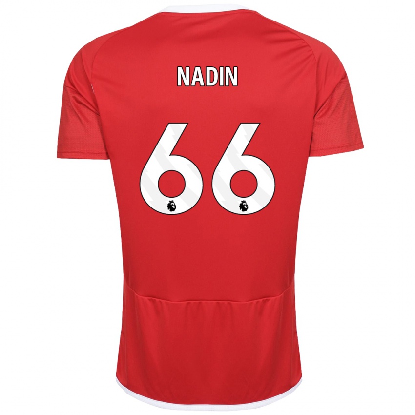 Kvinder Jack Nadin #66 Rød Hjemmebane Spillertrøjer 2023/24 Trøje T-Shirt