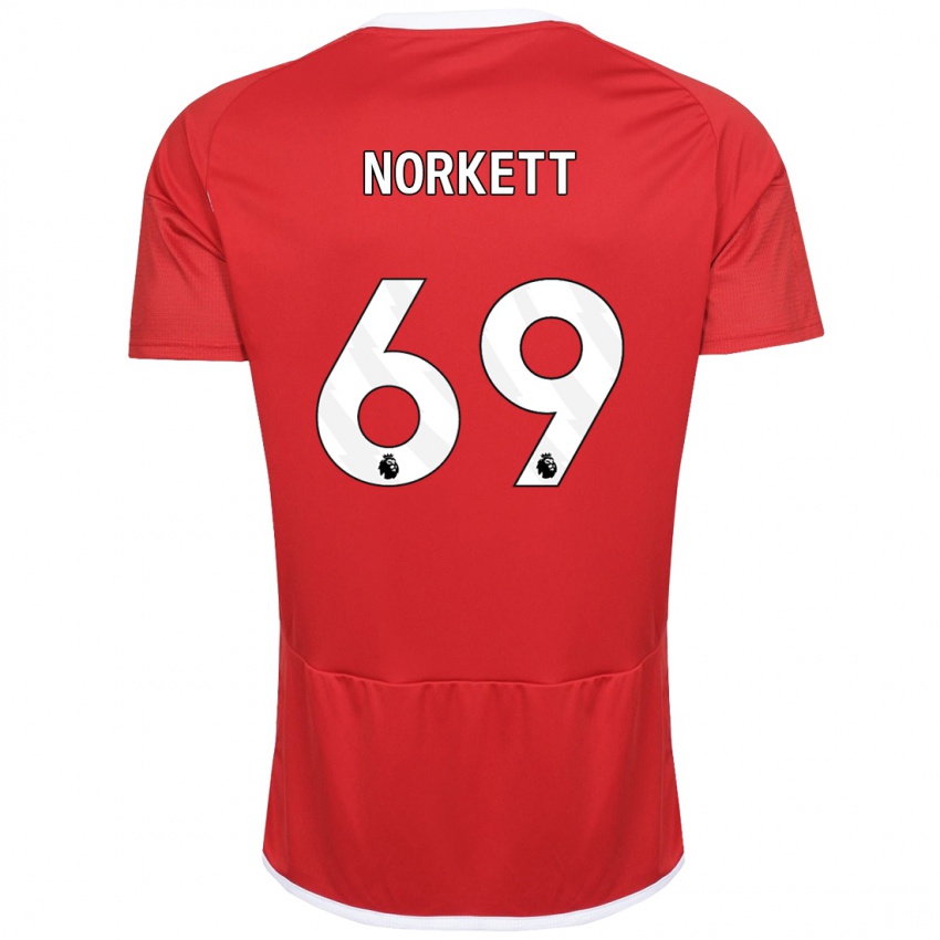 Kvinder Manni Norkett #69 Rød Hjemmebane Spillertrøjer 2023/24 Trøje T-Shirt