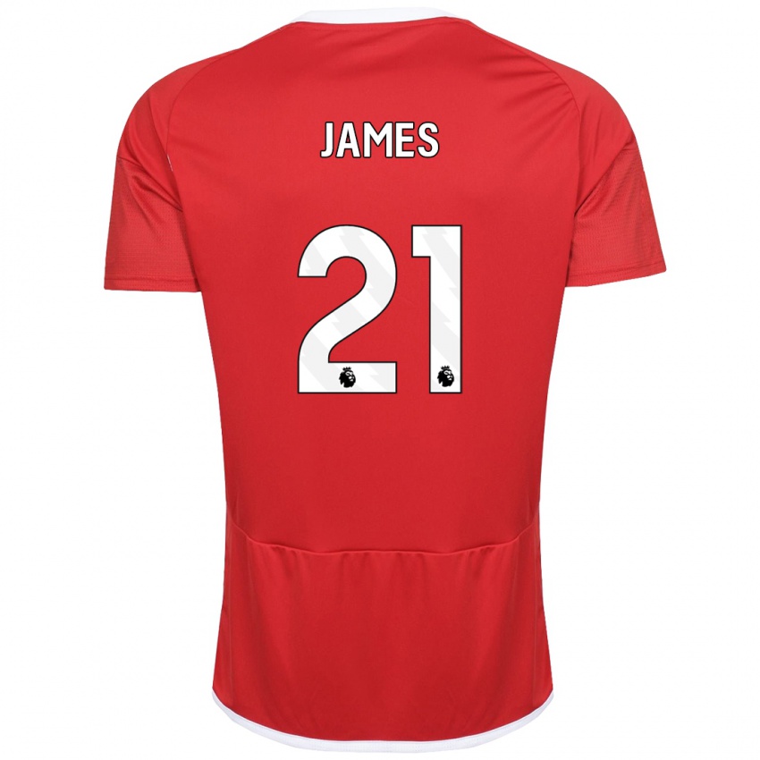 Kvinder Hayley James #21 Rød Hjemmebane Spillertrøjer 2023/24 Trøje T-Shirt