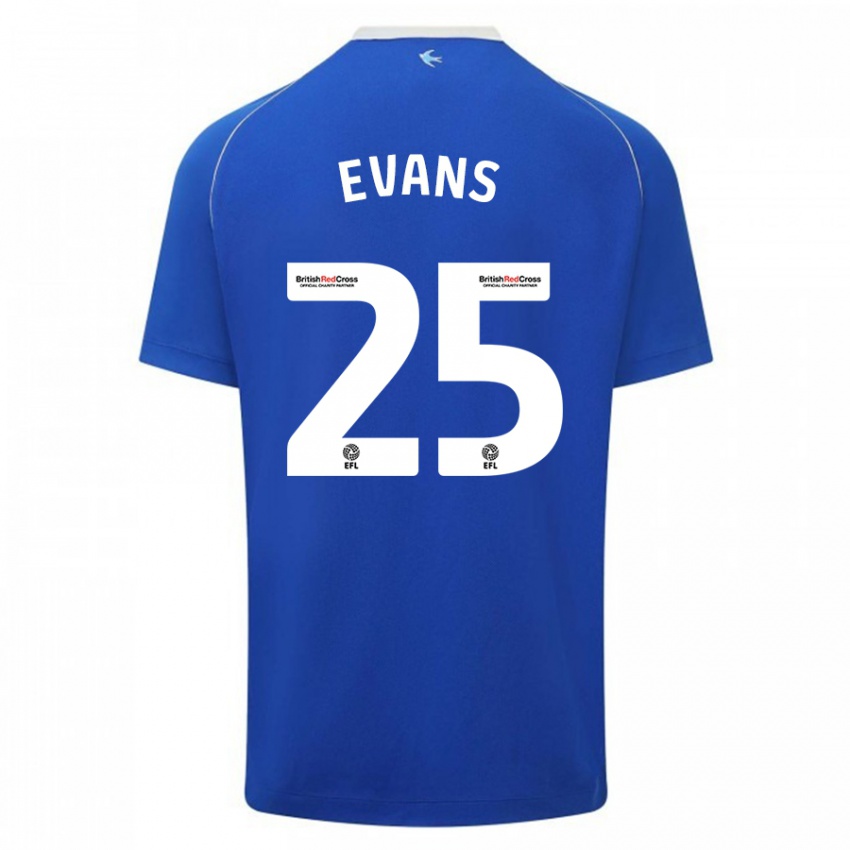 Kvinder Kieron Evans #25 Blå Hjemmebane Spillertrøjer 2023/24 Trøje T-Shirt