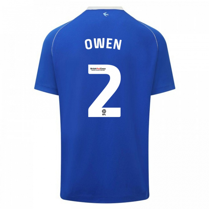 Kvinder Lisa Owen #2 Blå Hjemmebane Spillertrøjer 2023/24 Trøje T-Shirt