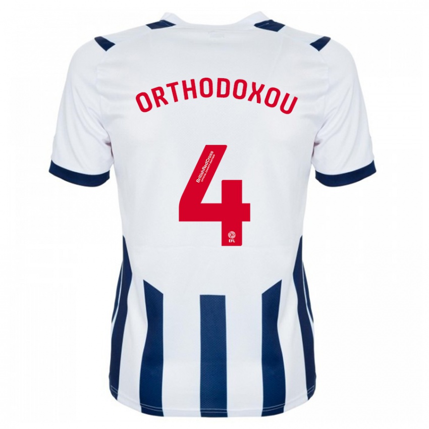 Kvinder Francesca Orthodoxou #4 Hvid Hjemmebane Spillertrøjer 2023/24 Trøje T-Shirt
