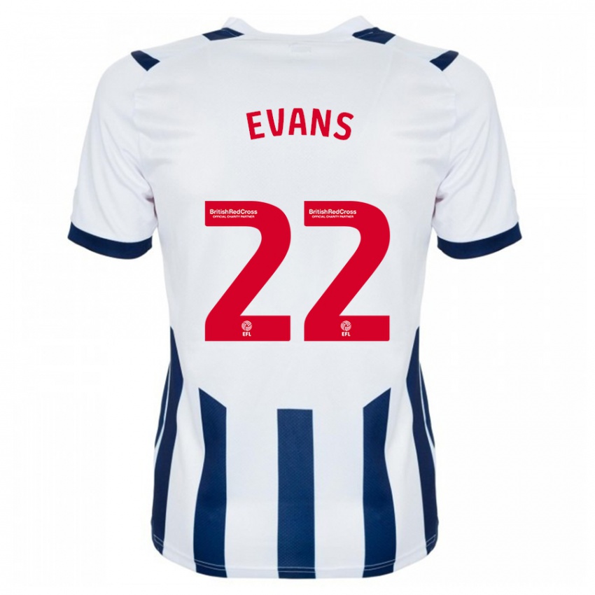 Kvinder Kate Evans #22 Hvid Hjemmebane Spillertrøjer 2023/24 Trøje T-Shirt
