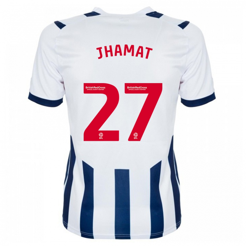 Kvinder Simran Jhamat #27 Hvid Hjemmebane Spillertrøjer 2023/24 Trøje T-Shirt