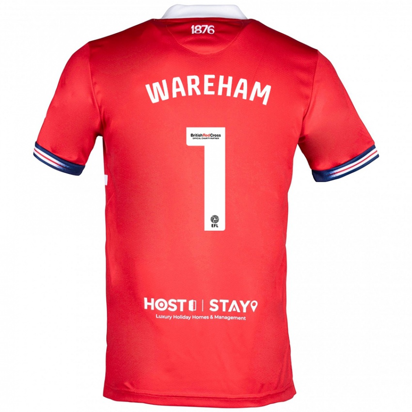 Kvinder Laura Wareham #1 Rød Hjemmebane Spillertrøjer 2023/24 Trøje T-Shirt