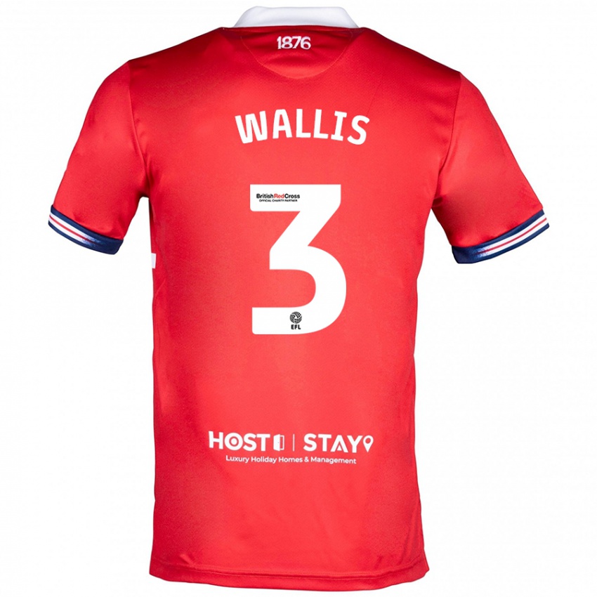 Kvinder Emma Wallis #3 Rød Hjemmebane Spillertrøjer 2023/24 Trøje T-Shirt