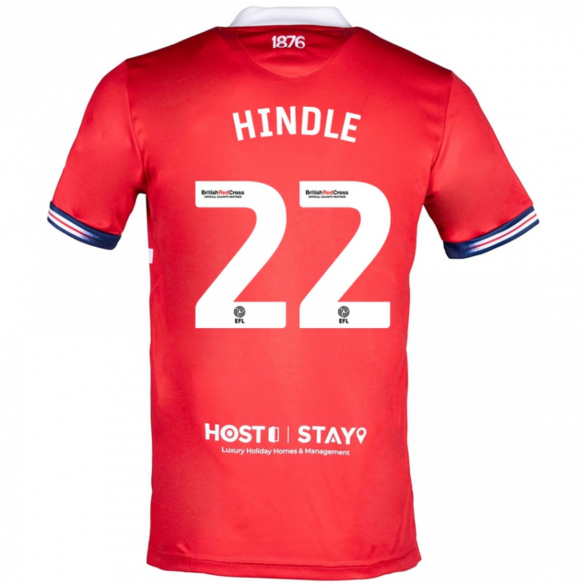 Kvinder Rachel Hindle #22 Rød Hjemmebane Spillertrøjer 2023/24 Trøje T-Shirt
