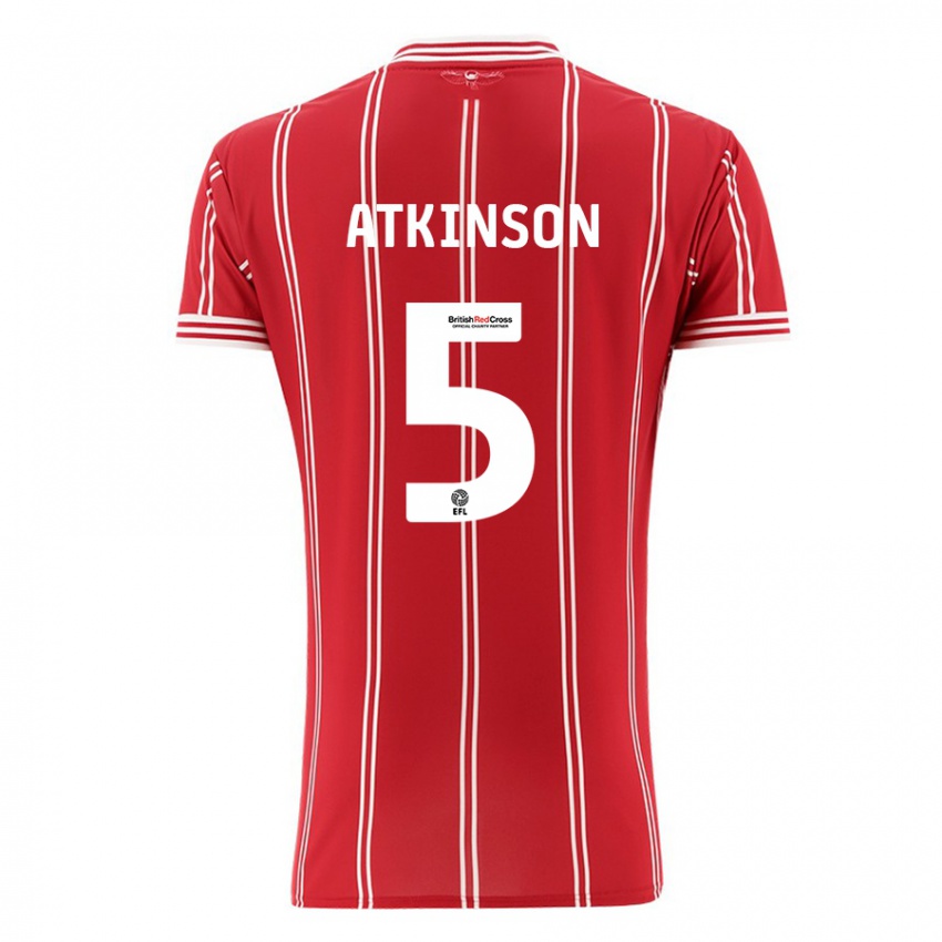 Kvinder Rob Atkinson #5 Rød Hjemmebane Spillertrøjer 2023/24 Trøje T-Shirt