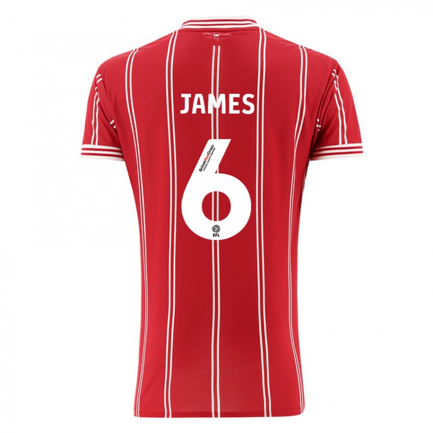 Kvinder Matty James #6 Rød Hjemmebane Spillertrøjer 2023/24 Trøje T-Shirt
