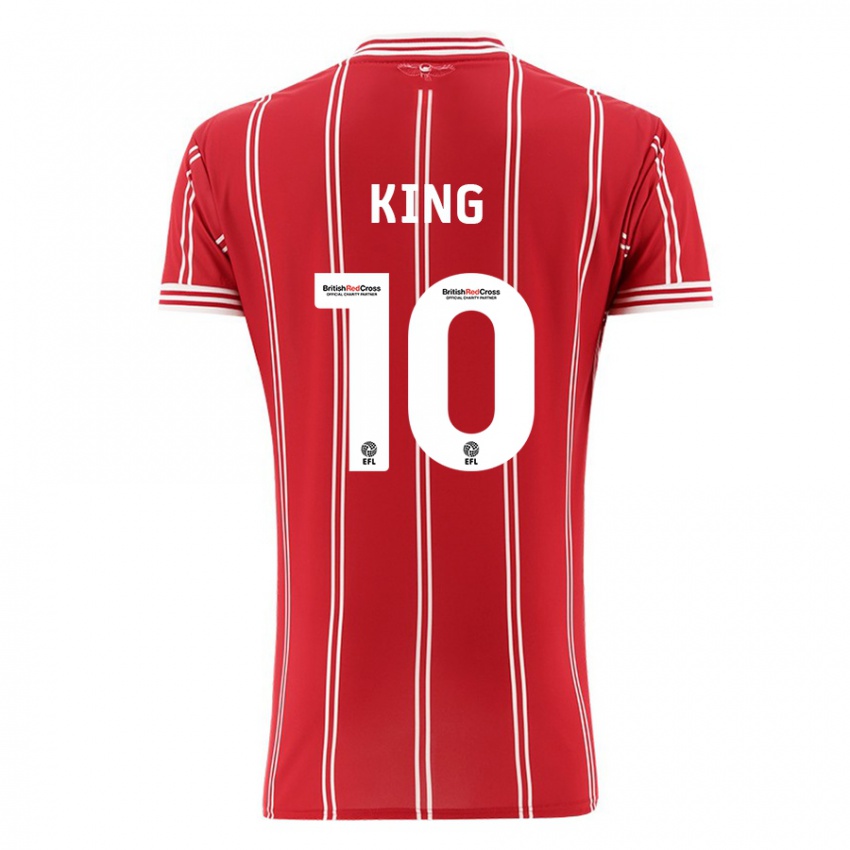 Kvinder Andy King #10 Rød Hjemmebane Spillertrøjer 2023/24 Trøje T-Shirt