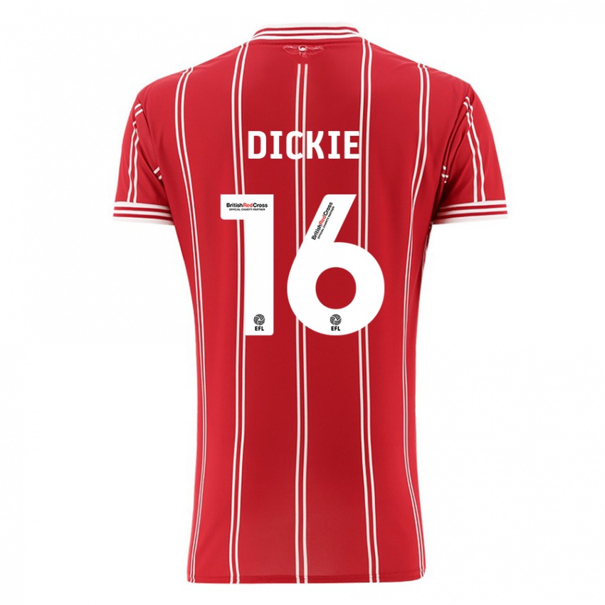 Kvinder Rob Dickie #16 Rød Hjemmebane Spillertrøjer 2023/24 Trøje T-Shirt