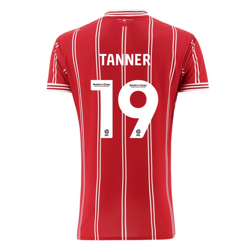 Kvinder George Tanner #19 Rød Hjemmebane Spillertrøjer 2023/24 Trøje T-Shirt