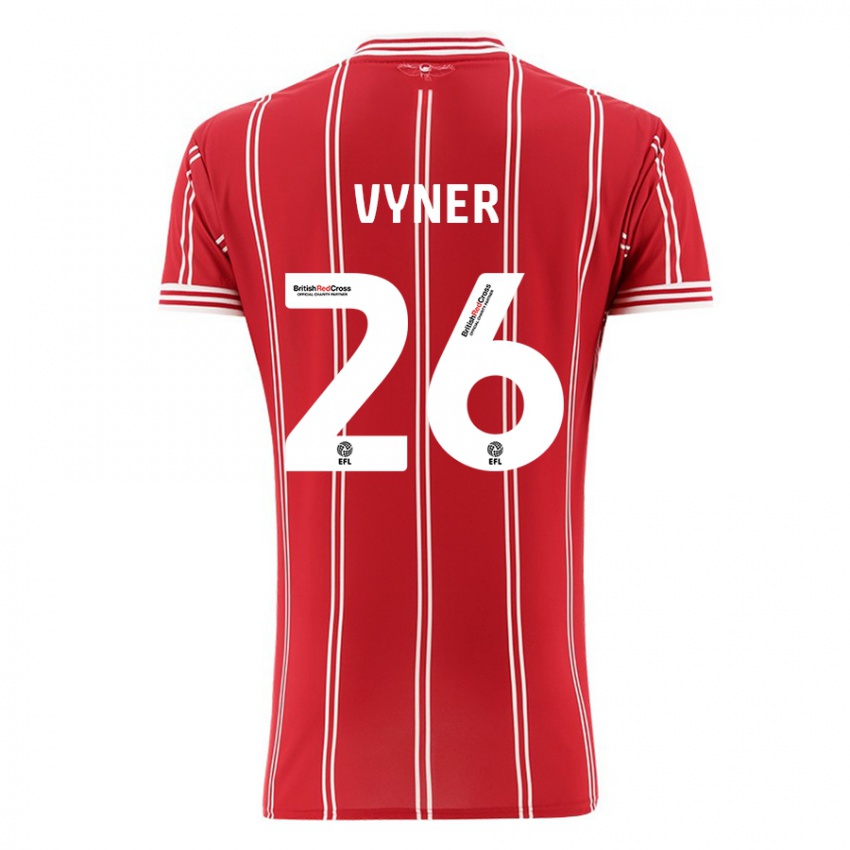 Kvinder Zak Vyner #26 Rød Hjemmebane Spillertrøjer 2023/24 Trøje T-Shirt