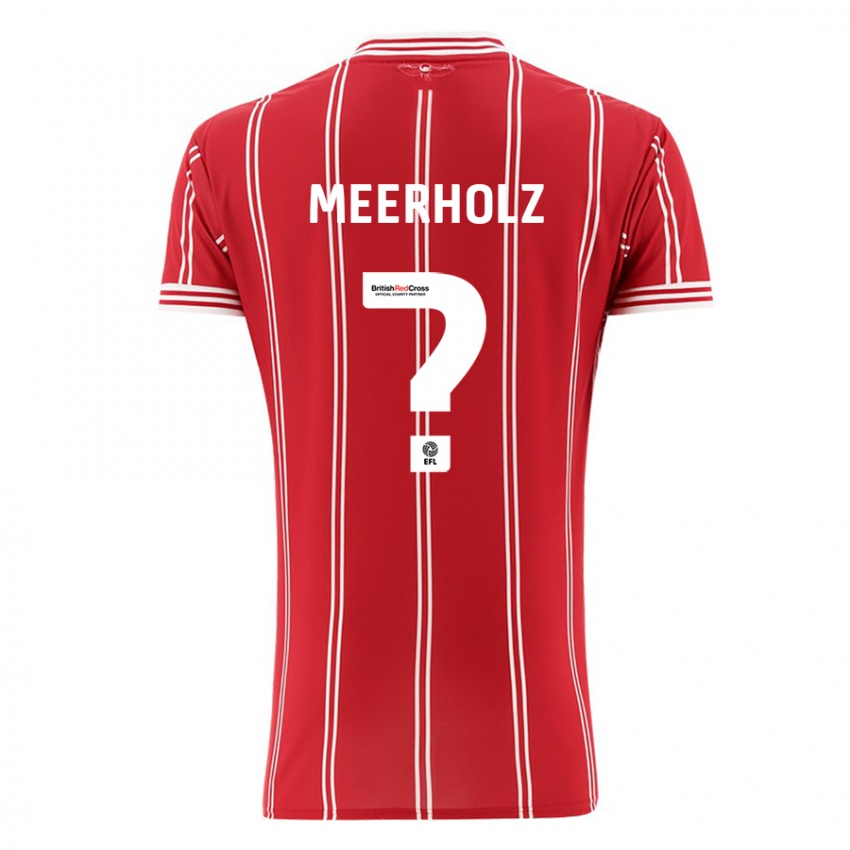 Kvinder Jed Meerholz #0 Rød Hjemmebane Spillertrøjer 2023/24 Trøje T-Shirt