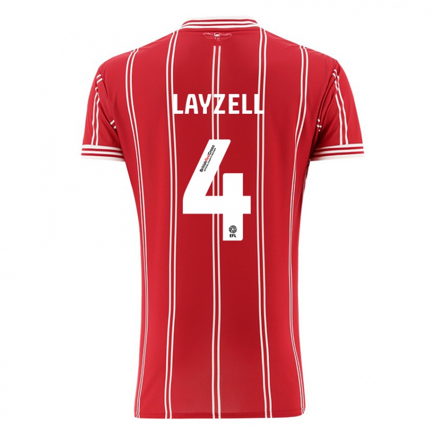 Kvinder Naomi Layzell #4 Rød Hjemmebane Spillertrøjer 2023/24 Trøje T-Shirt