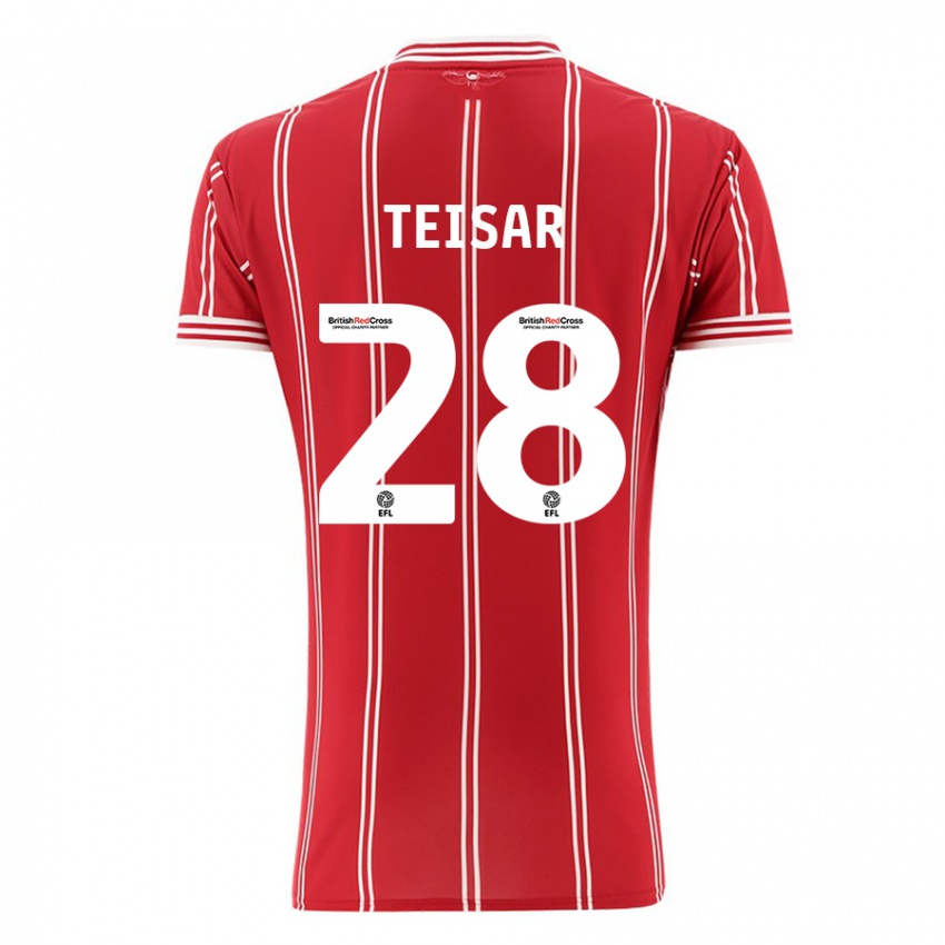 Kvinder Tianna Teisar #28 Rød Hjemmebane Spillertrøjer 2023/24 Trøje T-Shirt