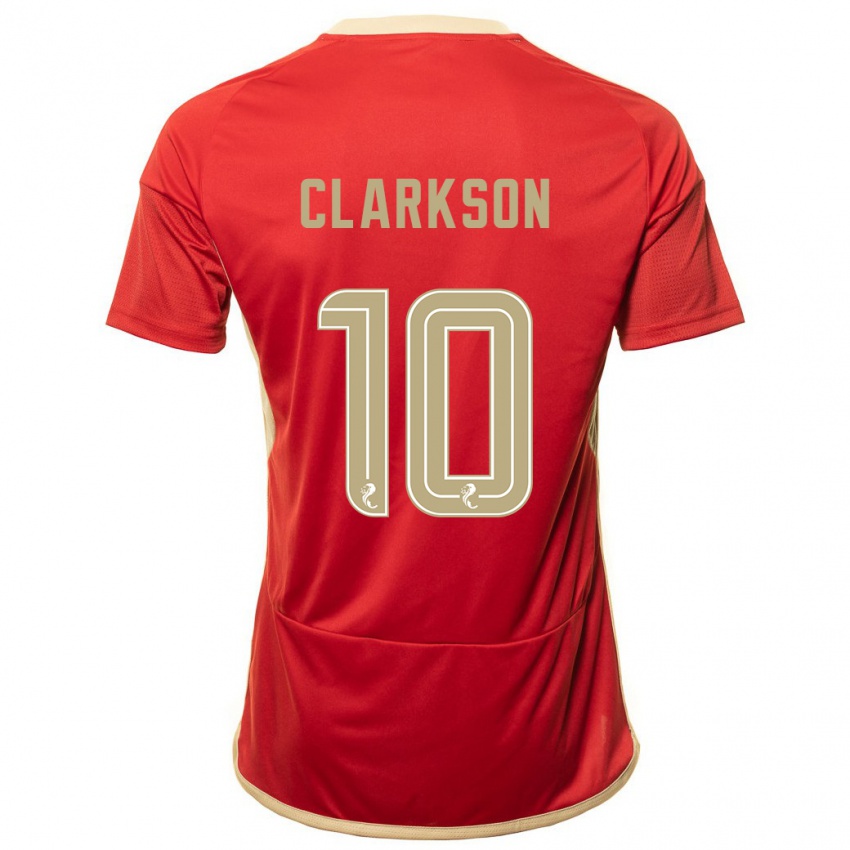 Kvinder Leighton Clarkson #10 Rød Hjemmebane Spillertrøjer 2023/24 Trøje T-Shirt