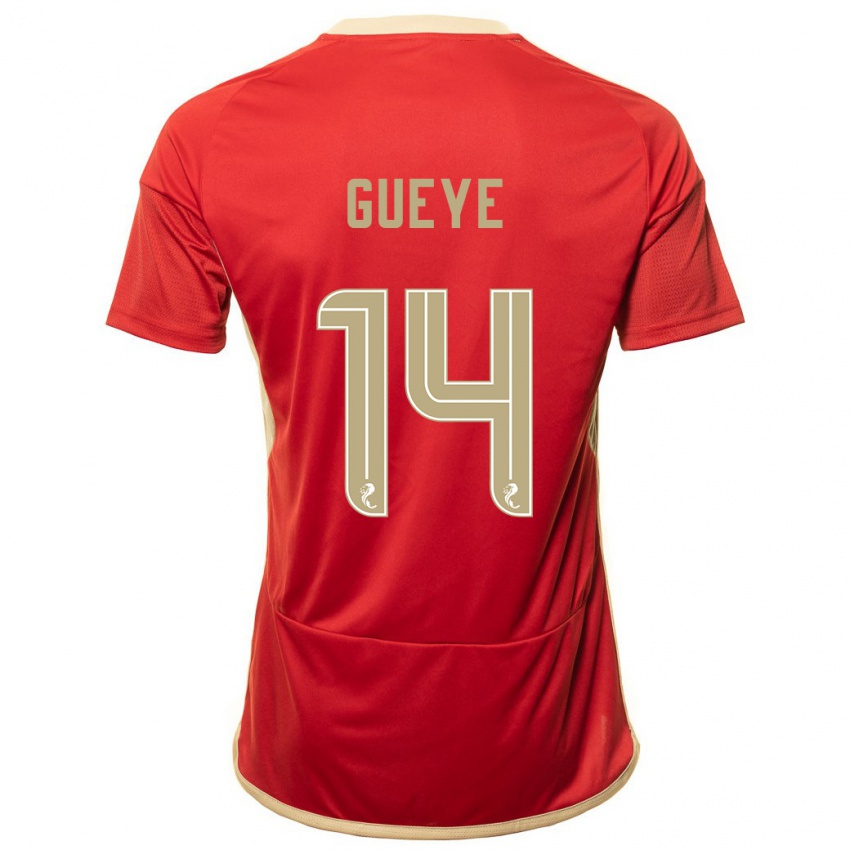 Kvinder Pape Habib Gueye #14 Rød Hjemmebane Spillertrøjer 2023/24 Trøje T-Shirt