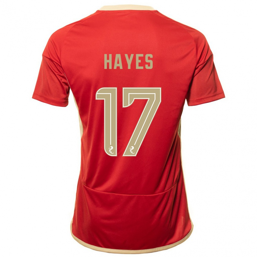 Kvinder Jonny Hayes #17 Rød Hjemmebane Spillertrøjer 2023/24 Trøje T-Shirt