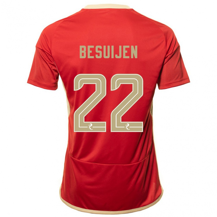 Kvinder Vicente Besuijen #22 Rød Hjemmebane Spillertrøjer 2023/24 Trøje T-Shirt