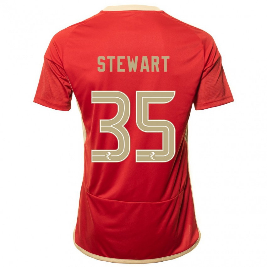 Kvinder Alfie Stewart #35 Rød Hjemmebane Spillertrøjer 2023/24 Trøje T-Shirt