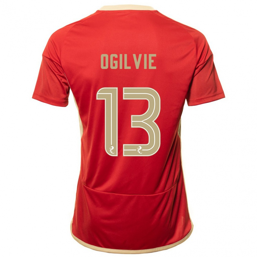 Kvinder Francesca Ogilvie #13 Rød Hjemmebane Spillertrøjer 2023/24 Trøje T-Shirt