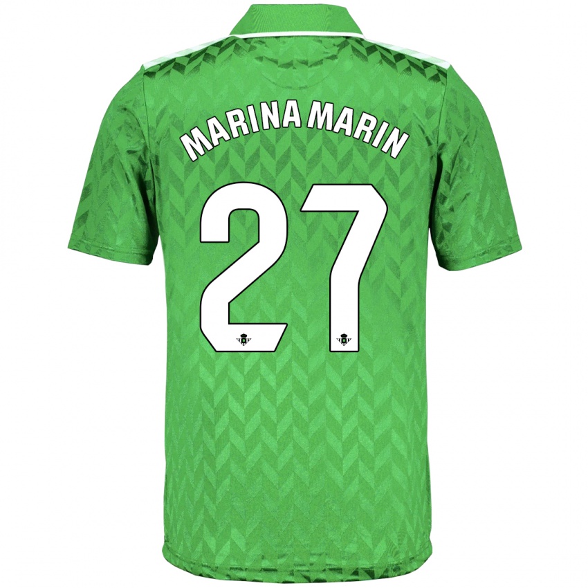 Kvinder Marina Marín #27 Grøn Udebane Spillertrøjer 2023/24 Trøje T-Shirt
