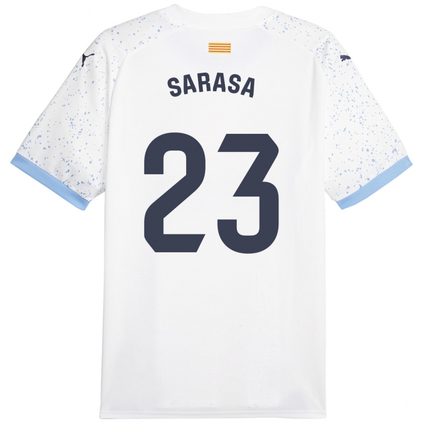 Kvinder Javier Sarasa #23 Hvid Udebane Spillertrøjer 2023/24 Trøje T-Shirt