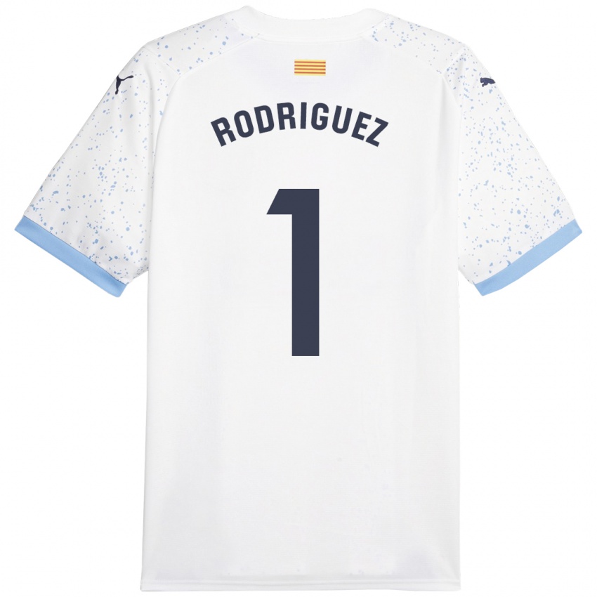Kvinder Maria Rodríguez #1 Hvid Udebane Spillertrøjer 2023/24 Trøje T-Shirt
