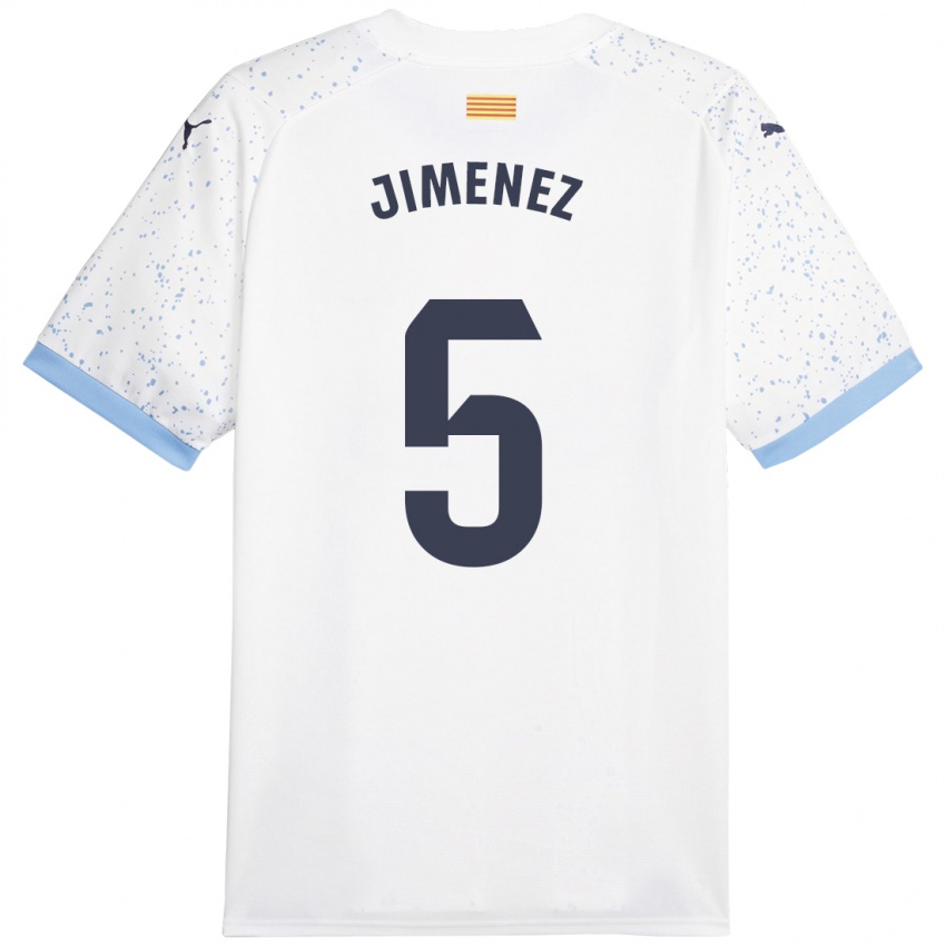 Kvinder Ángela Jiménez #5 Hvid Udebane Spillertrøjer 2023/24 Trøje T-Shirt