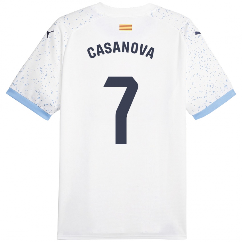 Kvinder Àstrid Casanova #7 Hvid Udebane Spillertrøjer 2023/24 Trøje T-Shirt