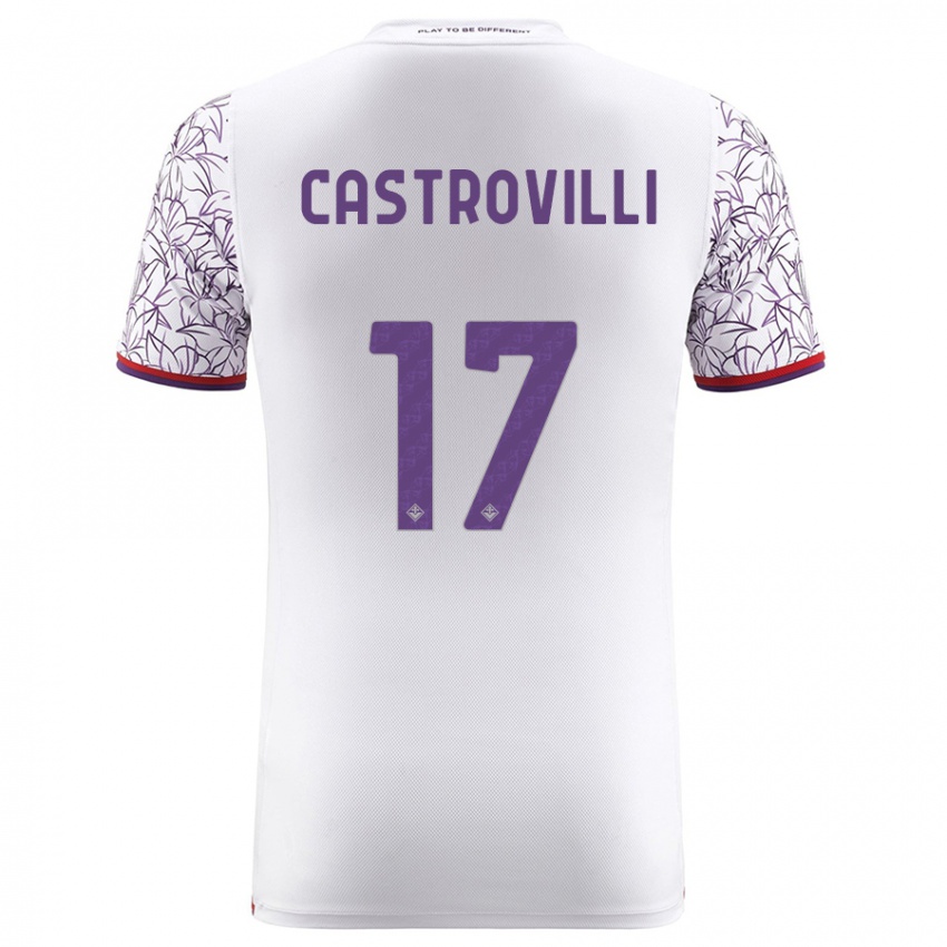 Kvinder Gaetano Castrovilli #17 Hvid Udebane Spillertrøjer 2023/24 Trøje T-Shirt