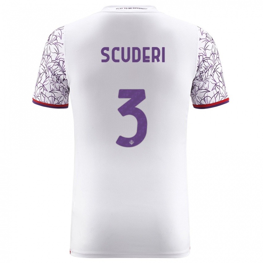 Kvinder Giulio Scuderi #3 Hvid Udebane Spillertrøjer 2023/24 Trøje T-Shirt