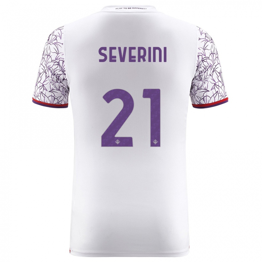 Kvinder Emma Severini #21 Hvid Udebane Spillertrøjer 2023/24 Trøje T-Shirt