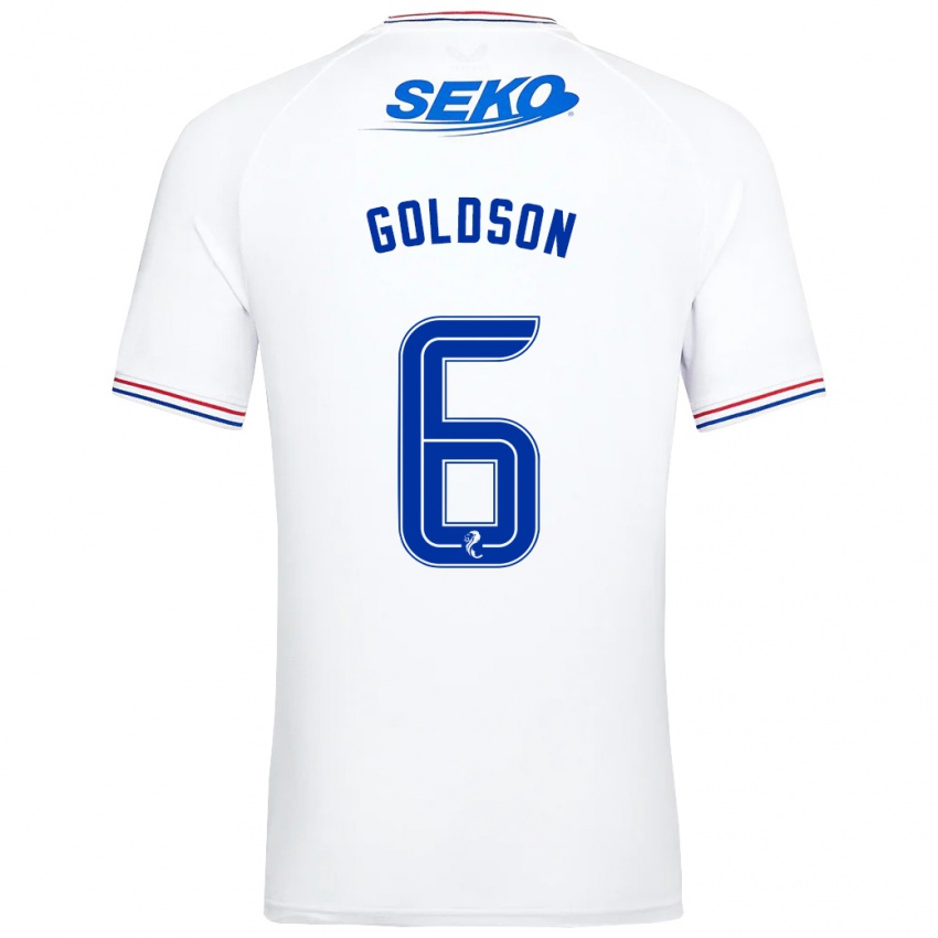 Kvinder Connor Goldson #6 Hvid Udebane Spillertrøjer 2023/24 Trøje T-Shirt