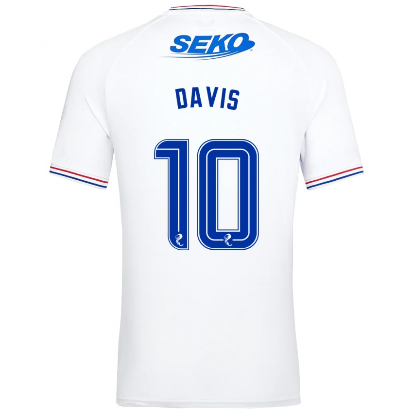 Kvinder Steven Davis #10 Hvid Udebane Spillertrøjer 2023/24 Trøje T-Shirt