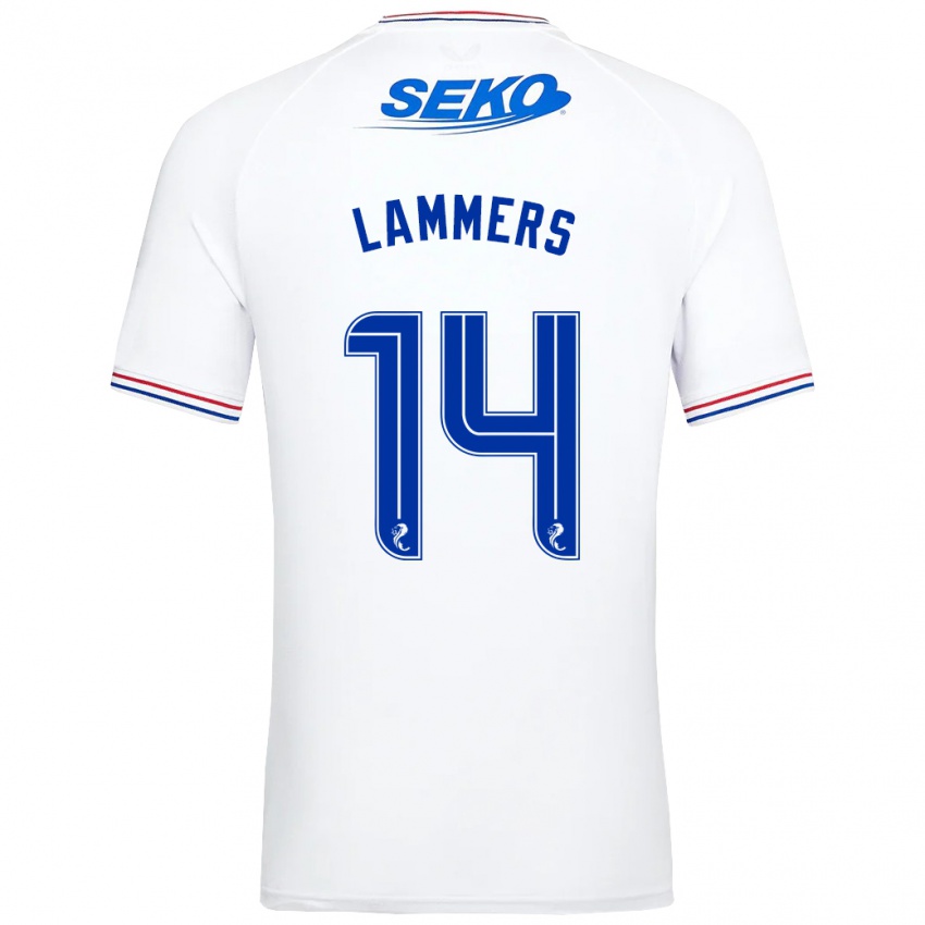 Kvinder Sam Lammers #14 Hvid Udebane Spillertrøjer 2023/24 Trøje T-Shirt