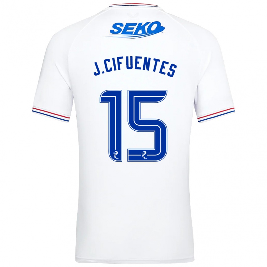 Kvinder José Cifuentes #15 Hvid Udebane Spillertrøjer 2023/24 Trøje T-Shirt