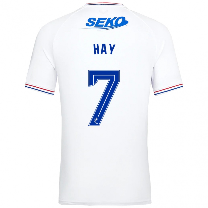 Kvinder Brogan Hay #7 Hvid Udebane Spillertrøjer 2023/24 Trøje T-Shirt