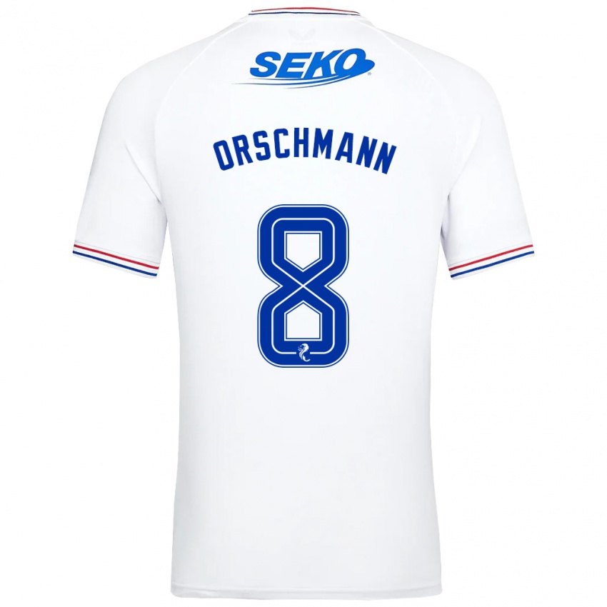 Kvinder Dina Orschmann #8 Hvid Udebane Spillertrøjer 2023/24 Trøje T-Shirt