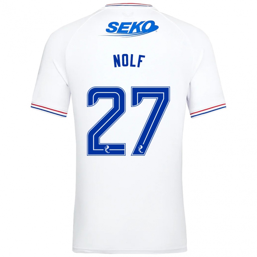 Kvinder Madeline Nolf #27 Hvid Udebane Spillertrøjer 2023/24 Trøje T-Shirt