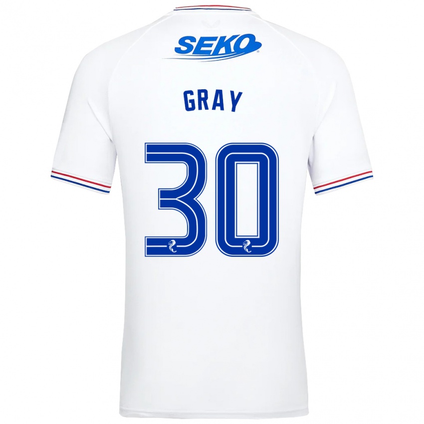 Kvinder Georgia Gray #30 Hvid Udebane Spillertrøjer 2023/24 Trøje T-Shirt