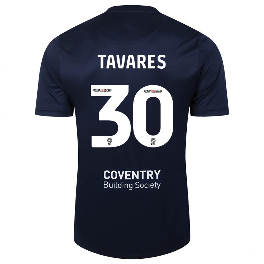 Kvinder Fábio Tavares #30 Rød Flåde Udebane Spillertrøjer 2023/24 Trøje T-Shirt