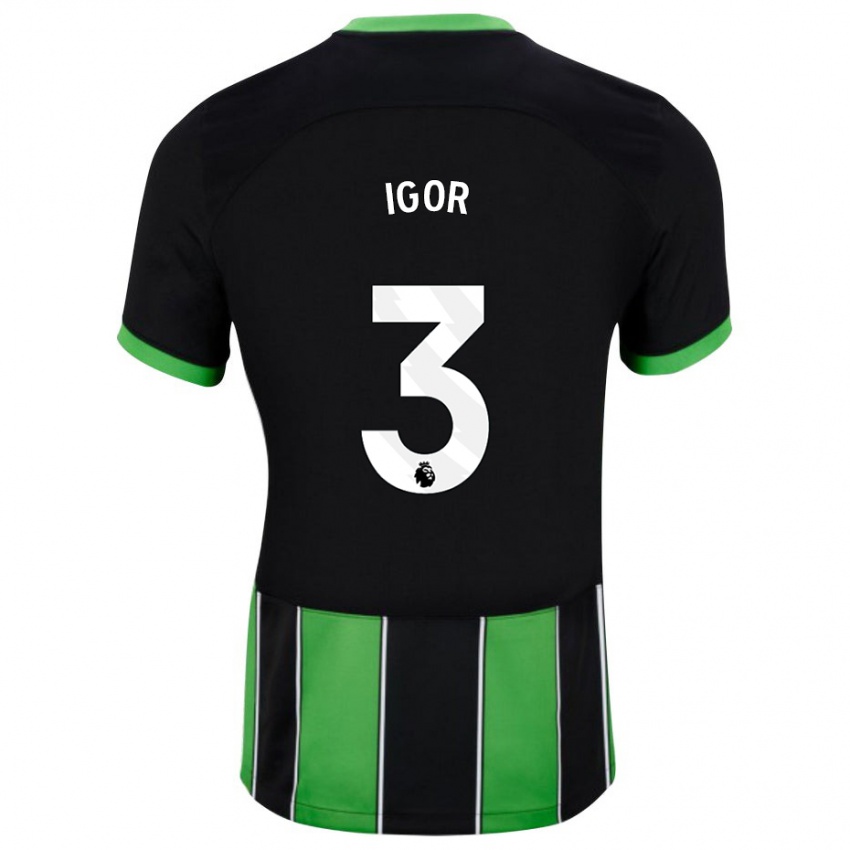 Kvinder Igor #3 Sort Grøn Udebane Spillertrøjer 2023/24 Trøje T-Shirt
