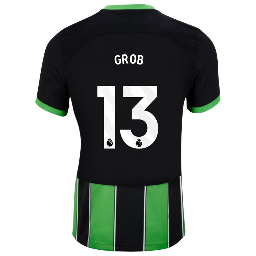 Kvinder Pascal Groß #13 Sort Grøn Udebane Spillertrøjer 2023/24 Trøje T-Shirt